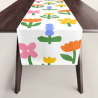 Colorful spring flower art pattern Table Runner Gallery Image 1