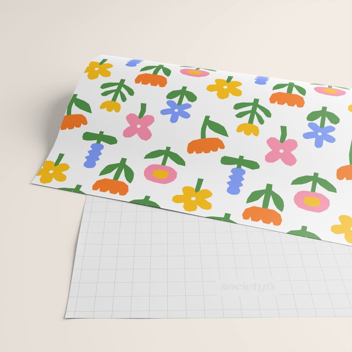 Colorful spring flower art pattern Wrapping Paper Gallery Image 2