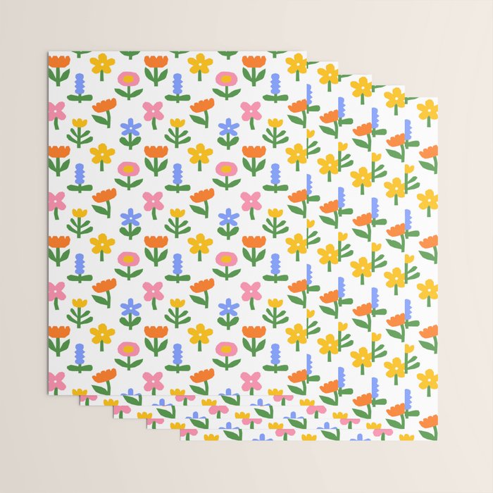 Colorful spring flower art pattern Wrapping Paper Gallery Image 3