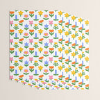Colorful spring flower art pattern Wrapping Paper Gallery Image 3