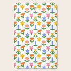 Colorful spring flower art pattern Cutting Board Gallery Image 1