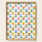 Colorful spring flower art pattern Serving Tray Gallery Image 1