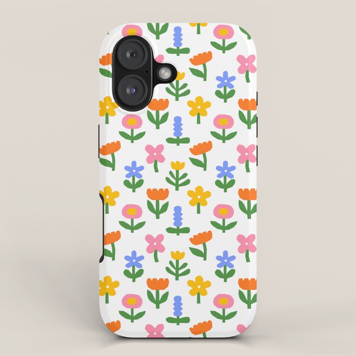 Colorful spring flower art pattern iPhone Case Gallery Image 1