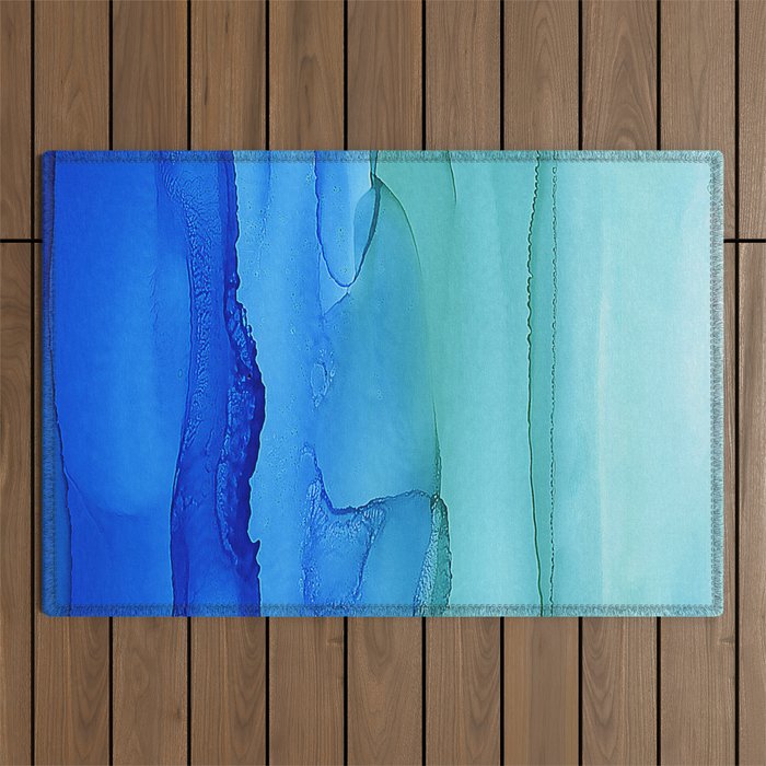 Alcohol Ink Seascape Outdoor Rug Gallery Image 1