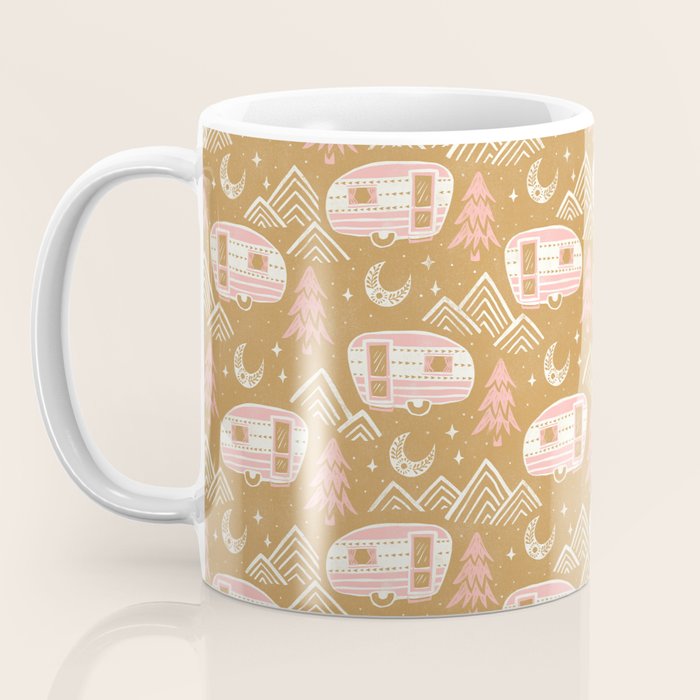 Little Camper - pink and gold Coffee Mug Gallery Image 3