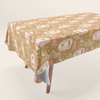Little Camper - pink and gold Tablecloth Gallery Image 1