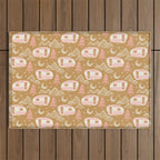 Little Camper - pink and gold Outdoor Rug Gallery Image 1