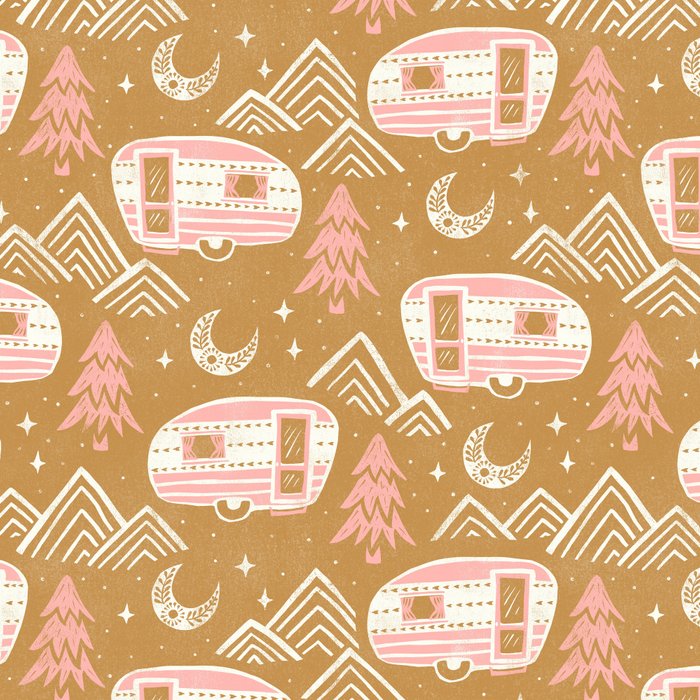 Little Camper - pink and gold Coffee Mug Gallery Image 2