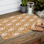 Little Camper - pink and gold Outdoor Rug Gallery Image 2