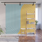 Two Tone Line Curvature II Wall Mural Gallery Image 1