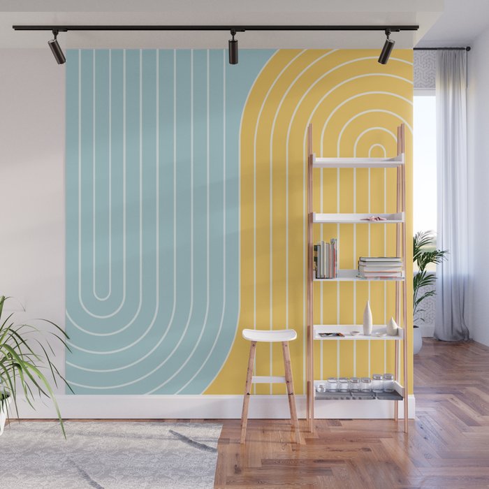 Two Tone Line Curvature II Wall Mural Gallery Image 1