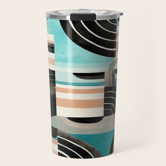 Retro Geometric Shapes 3 Travel Mug Gallery Image 1