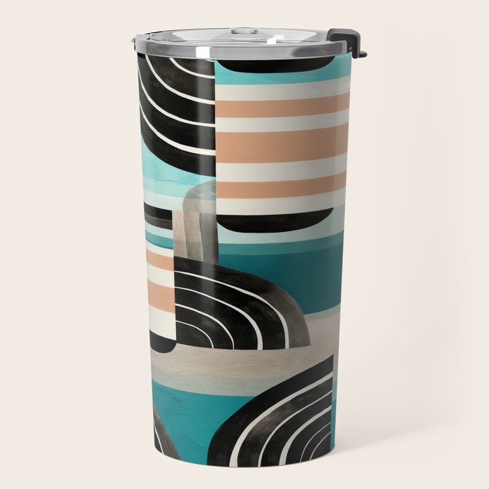 Retro Geometric Shapes 3 Travel Mug Gallery Image 2