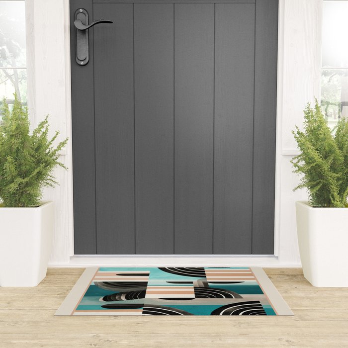 Retro Geometric Shapes 3 Welcome Mat Gallery Image 3