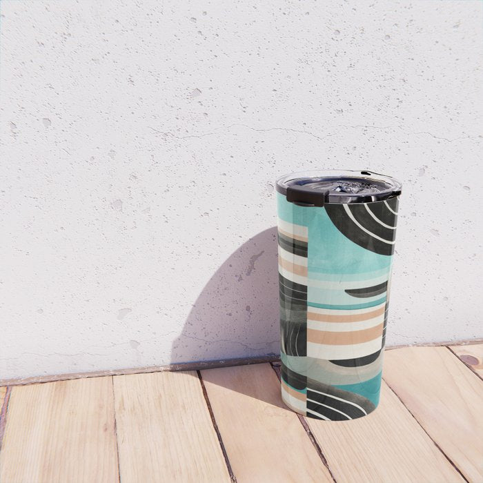 Retro Geometric Shapes 3 Travel Mug Gallery Image 4