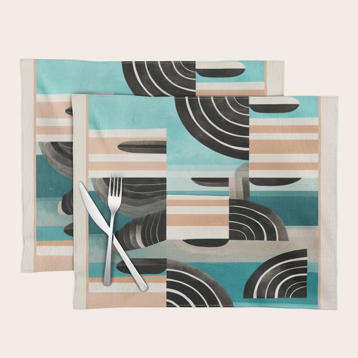 Retro Geometric Shapes 3 Placemat Gallery Image 1