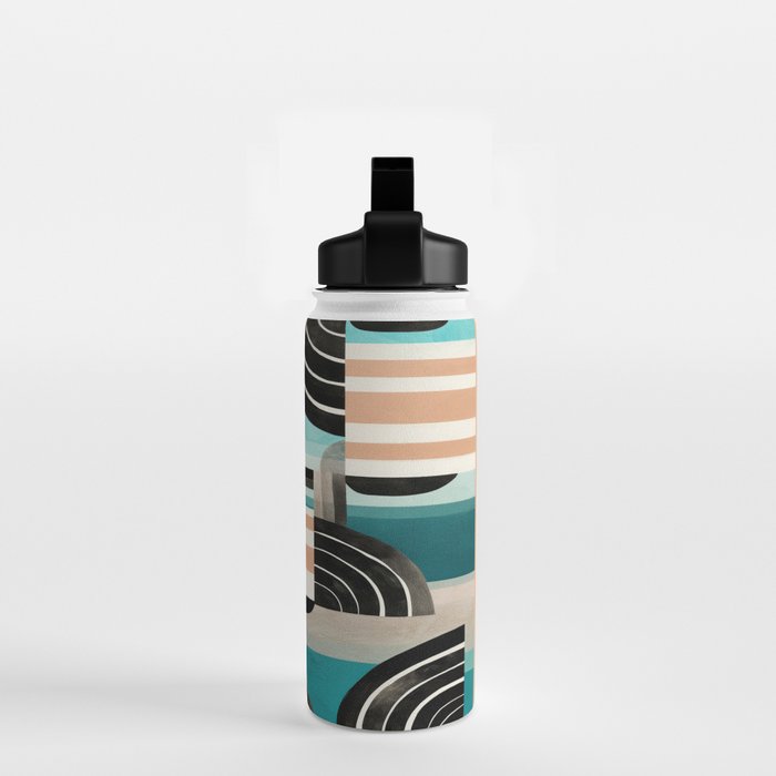 Retro Geometric Shapes 3 Water Bottle Gallery Image 2