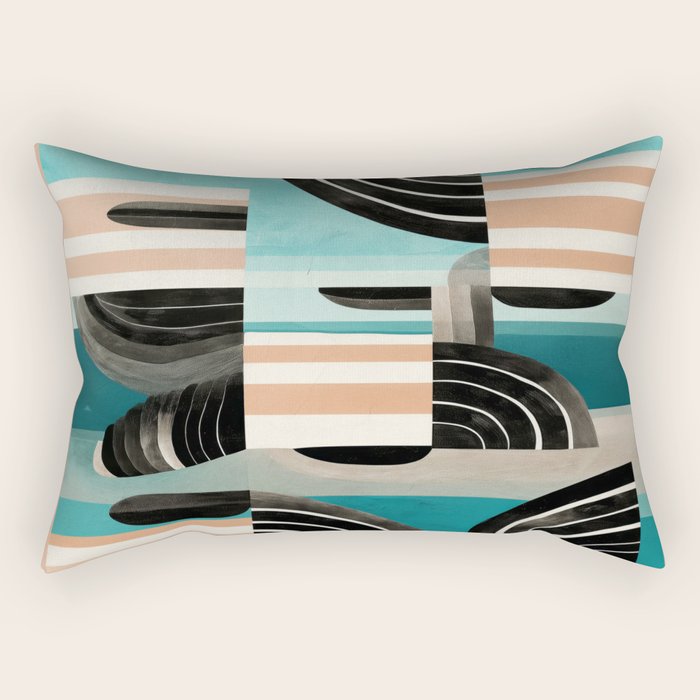 Retro Geometric Shapes 3 Rectangular Pillow Gallery Image 2