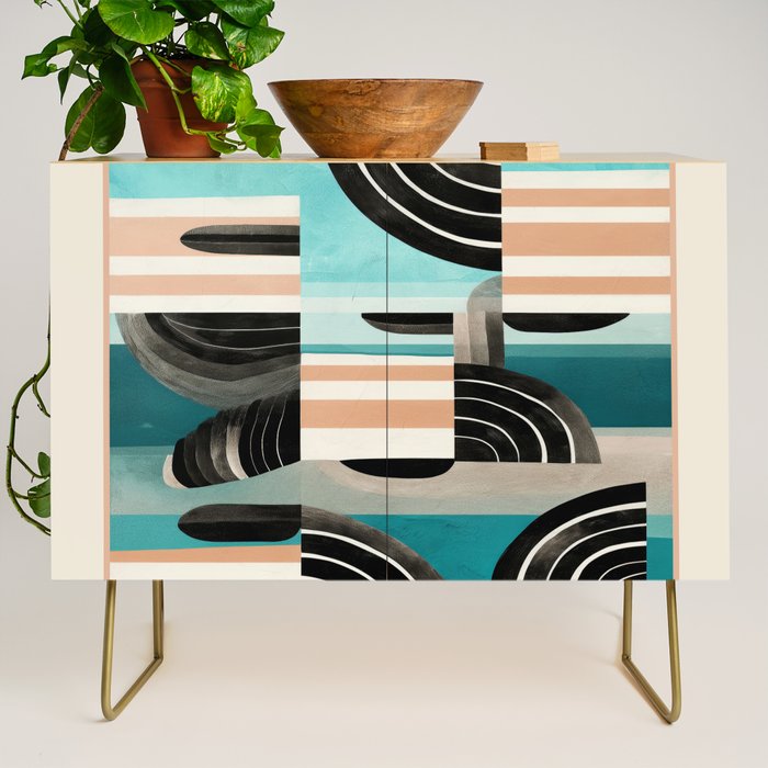 Retro Geometric Shapes 3 Credenza Gallery Image 1