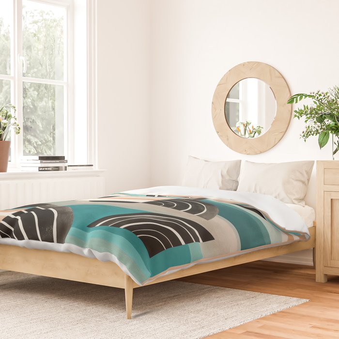 Retro Geometric Shapes 3 Duvet Cover Gallery Image 2