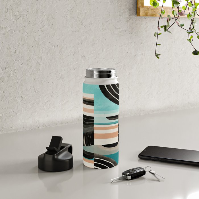 Retro Geometric Shapes 3 Water Bottle Gallery Image 4