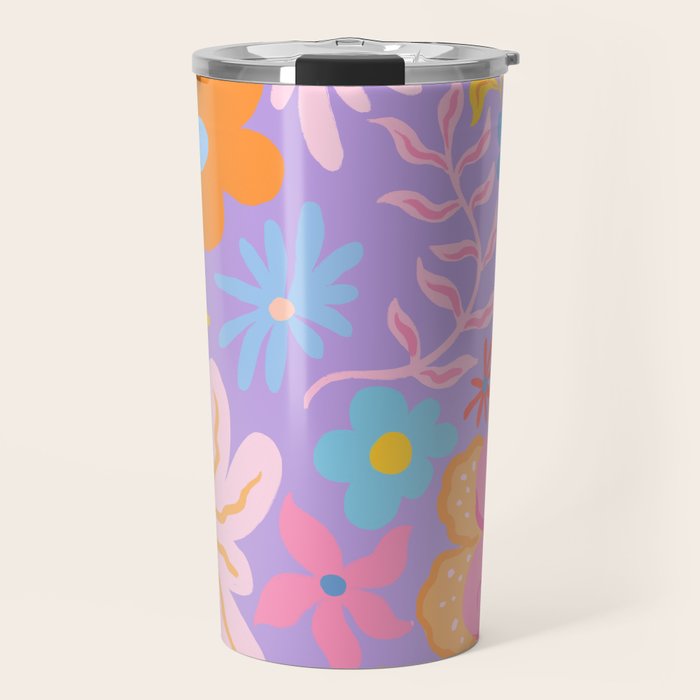 Candy Flowers Lilac Travel Mug Gallery Image 1
