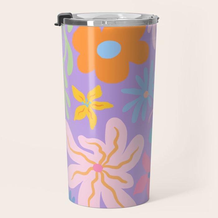 Candy Flowers Lilac Travel Mug Gallery Image 3