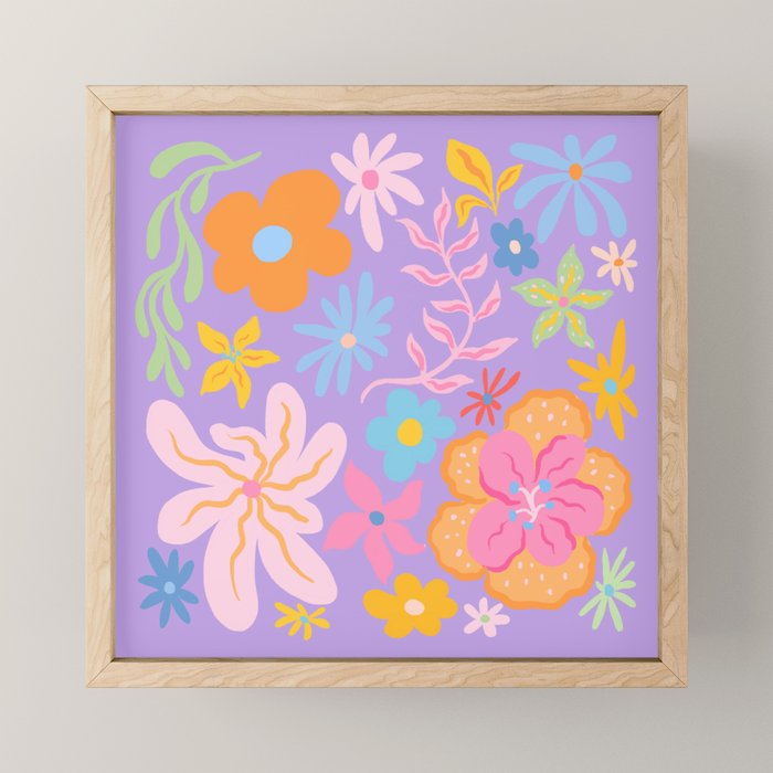 Candy Flowers Lilac Mini Art Print