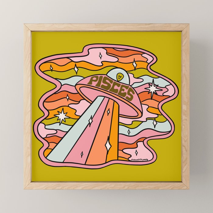 Pisces UFO Mini Art Print Gallery Image 1