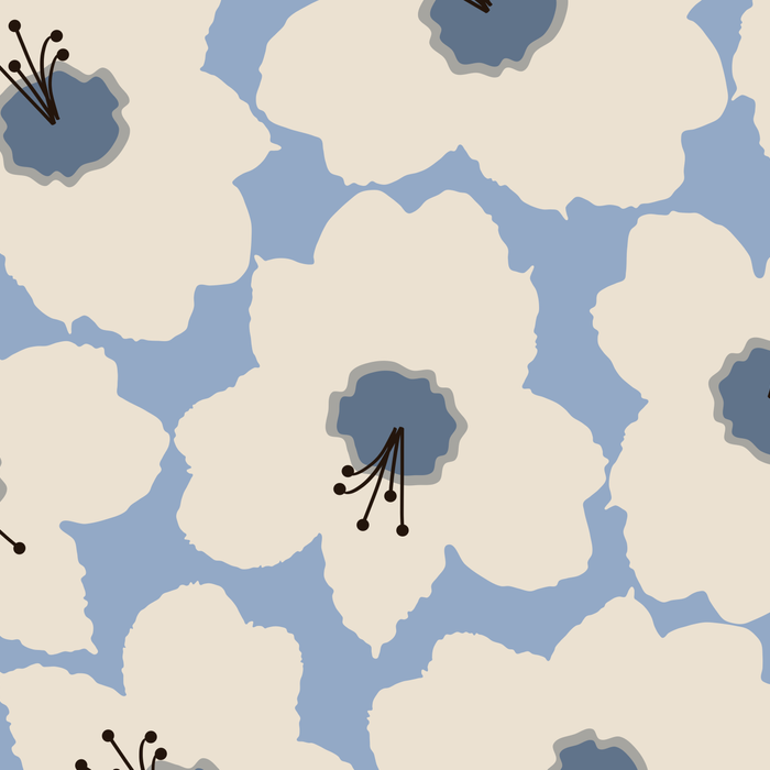 Retro Floral Light Blue Coffee Mug Gallery Image 2