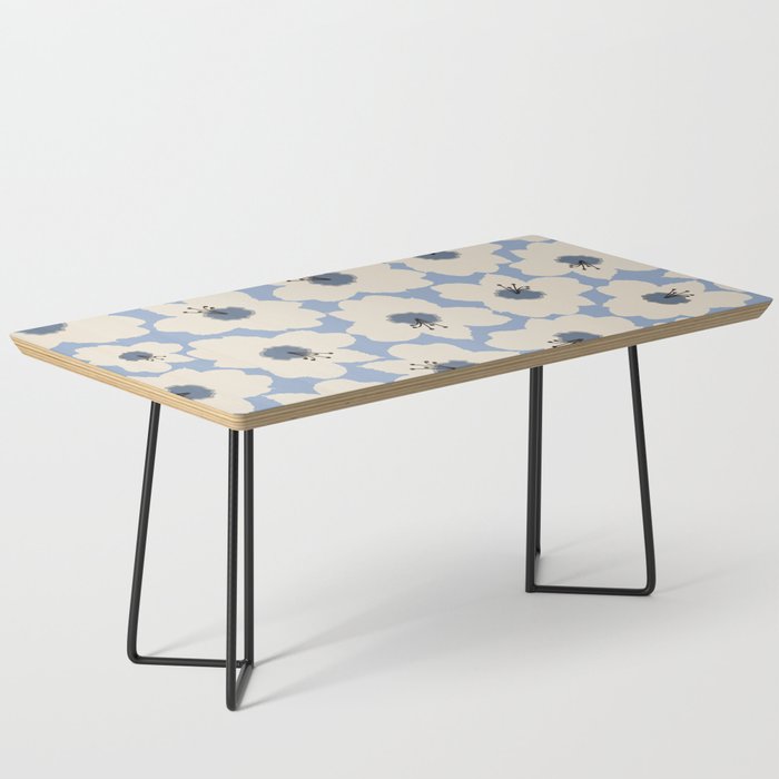 Retro Floral Light Blue Coffee Table Gallery Image 1