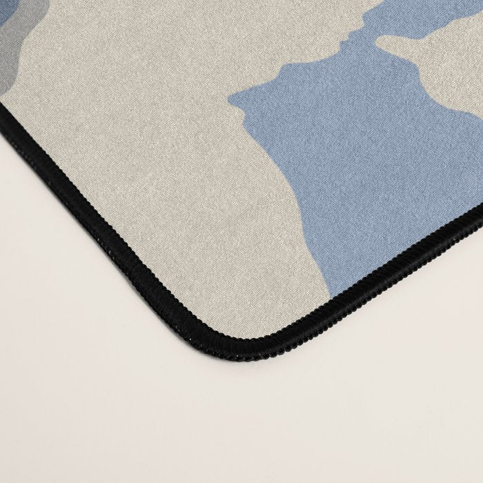 Retro Floral Light Blue Desk Mat Gallery Image 4