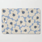 Retro Floral Light Blue Cutting Board Gallery Image 1