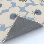 Retro Floral Light Blue Rug Gallery Image 4