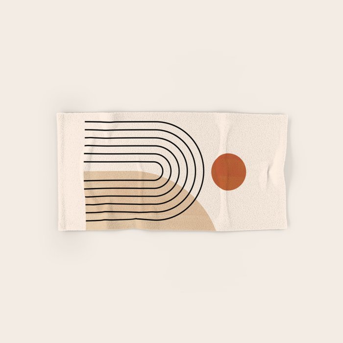 Abstraction_NEW_SUN_DAWN_MOUNTAINS_LINE_POP_ART_008B Bath Towel Gallery Image 1