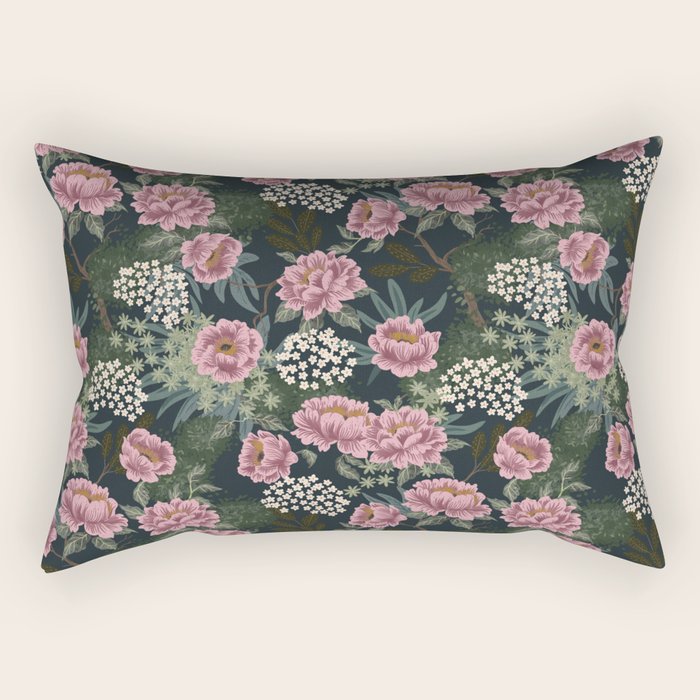 Rosewood Cottage Night Rectangular Pillow Gallery Image 1