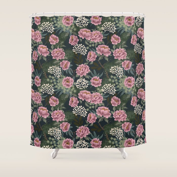 Rosewood Cottage Night Shower Curtain Gallery Image 1