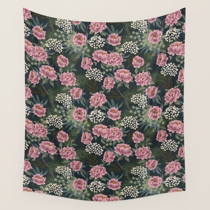 Rosewood Cottage Night Wall Tapestry Gallery Image 4