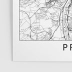 Prague White Map Poster Gallery Image 3
