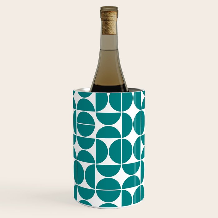 Mid Century Modern Geometric 04 Teal Wine Chiller Gallery Image 1