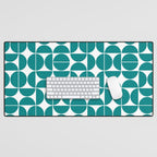Mid Century Modern Geometric 04 Teal Desk Mat Gallery Image 1