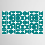 Mid Century Modern Geometric 04 Teal Tablecloth Gallery Image 2