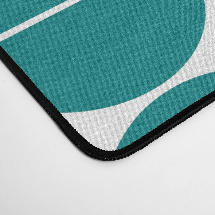 Mid Century Modern Geometric 04 Teal Desk Mat Gallery Image 4