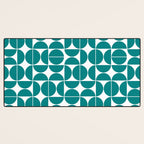 Mid Century Modern Geometric 04 Teal Desk Mat Gallery Image 3