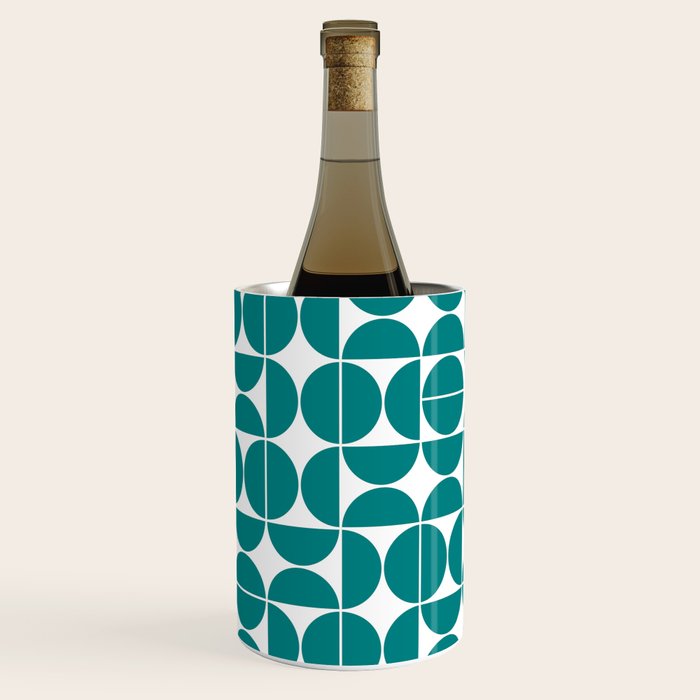 Mid Century Modern Geometric 04 Teal Wine Chiller Gallery Image 2