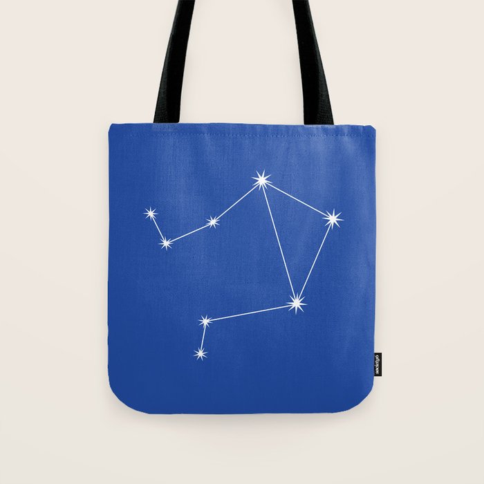 Libra Zodiac Star Constellation Line Art Vibrant Blue Tote Bag Gallery Image 1
