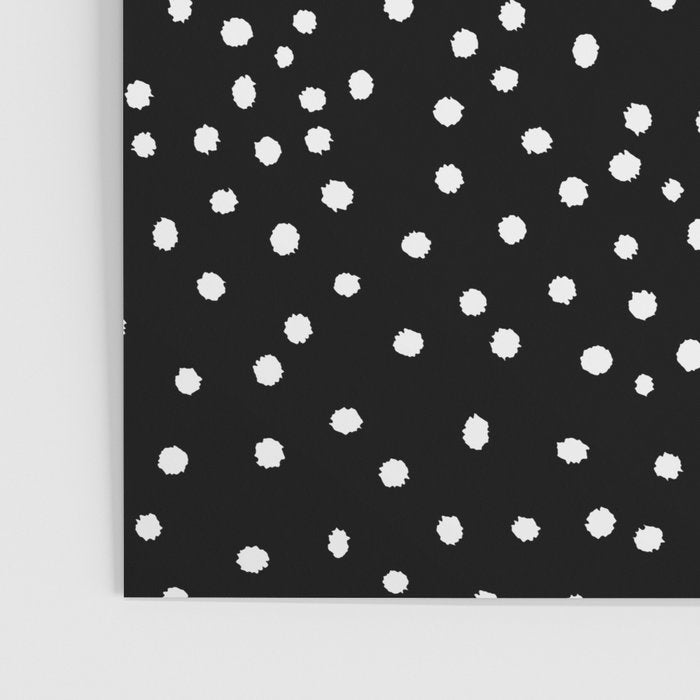Pink white black watercolor polka dots Poster Gallery Image 3