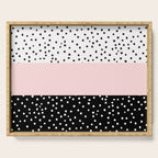 Pink white black watercolor polka dots Serving Tray Gallery Image 1