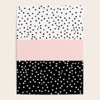 Pink white black watercolor polka dots Poster Gallery Image 4