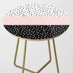 Pink white black watercolor polka dots Side Table Gallery Image 2